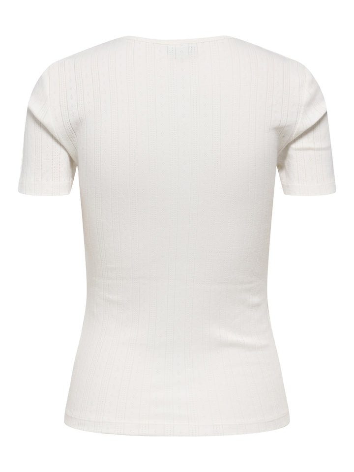 JDYSALSA MIA LIFE S/S O NECK TOP JR, Cloud Dancer 177922 Bild 2