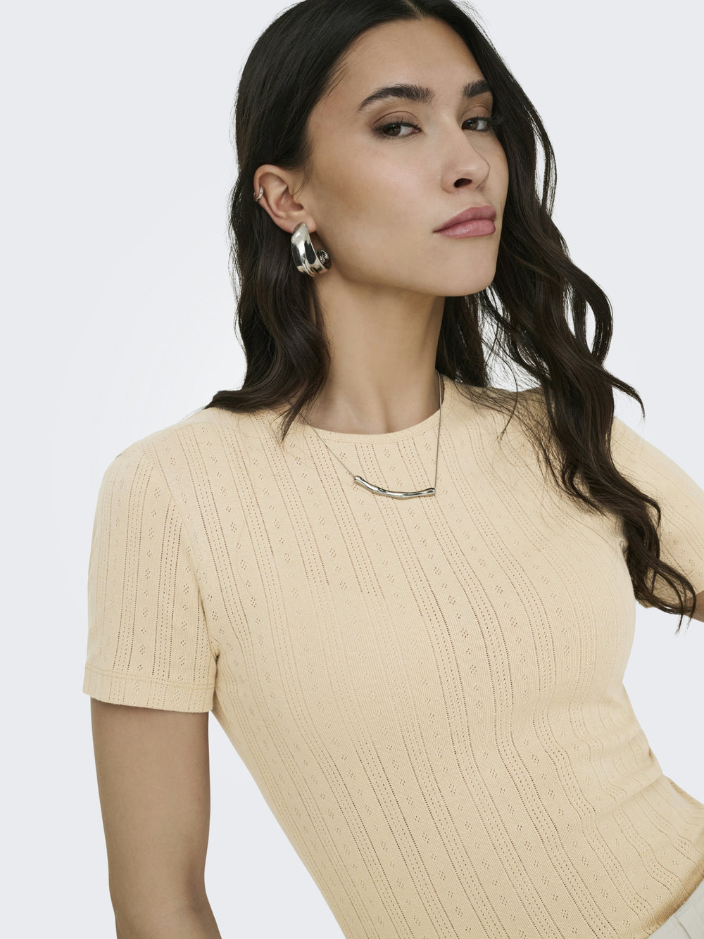 JDYSALSA MIA LIFE S/S O NECK TOP JR, Humus 183019 Bild 2