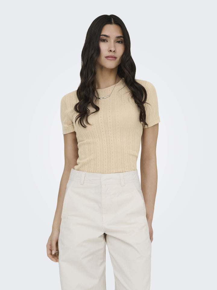 JDYSALSA MIA LIFE S/S O NECK TOP JR, Humus 183019 Bild 4
