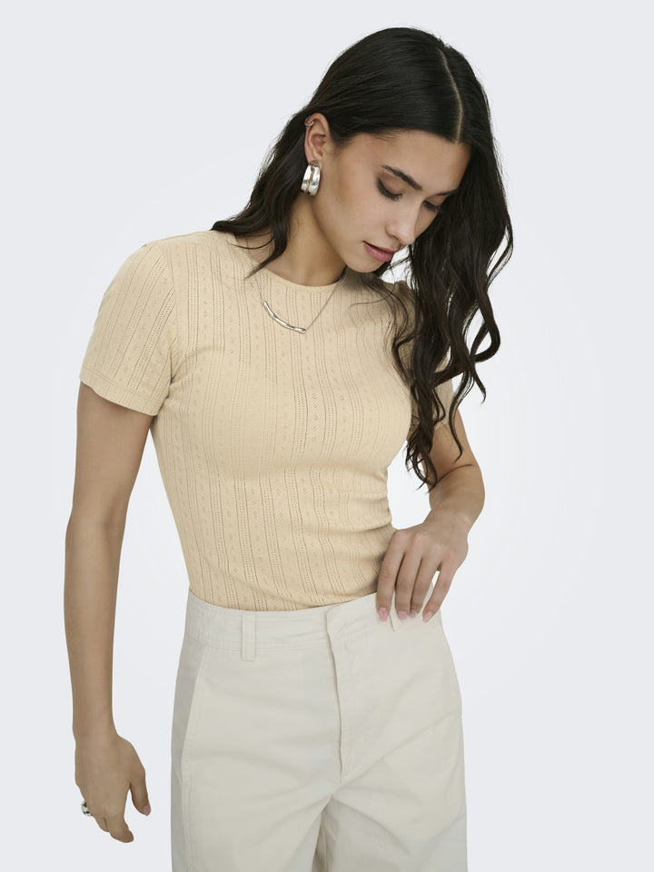 JDYSALSA MIA LIFE S/S O NECK TOP JR, Humus 183019 Bild 4