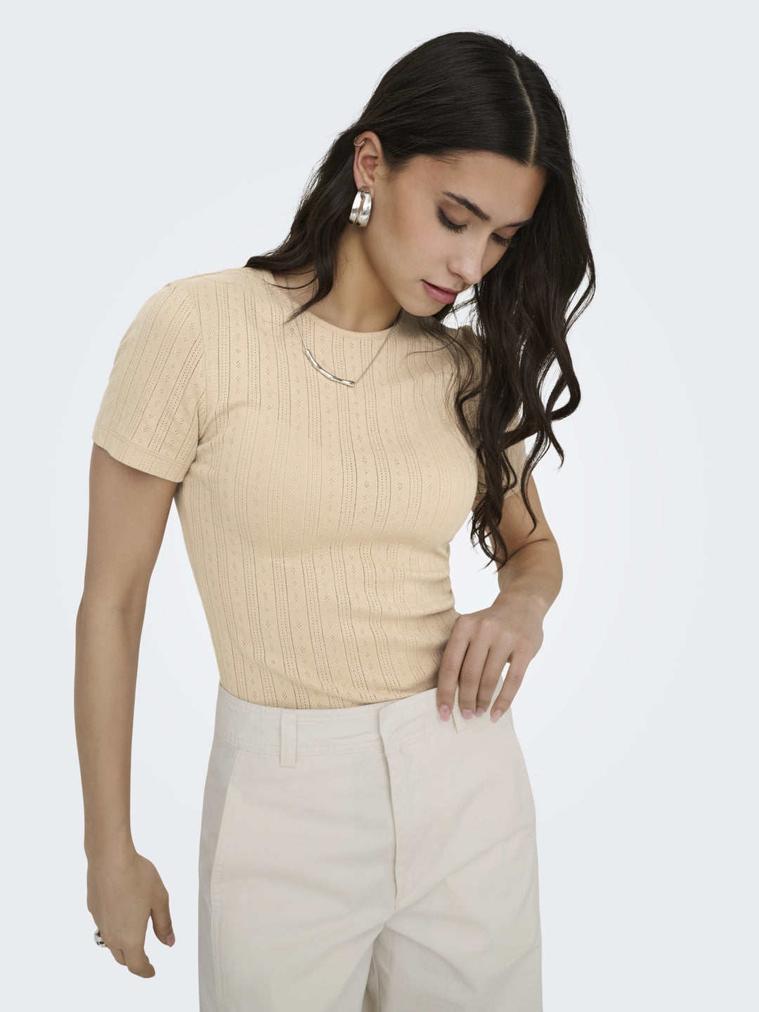 JDYSALSA MIA LIFE S/S O NECK TOP JR, Humus 183019 Bild 7