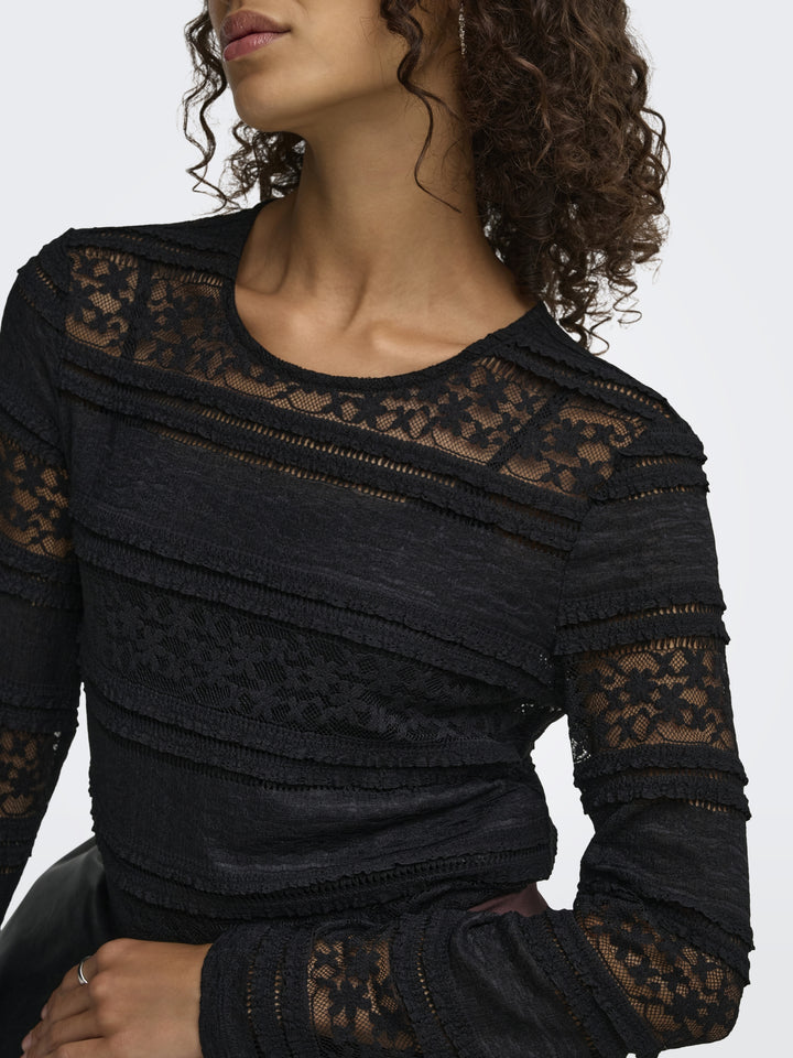 JDYSARAH L/S LACE TOP JRS NOOS, Black 177911 Bild 3