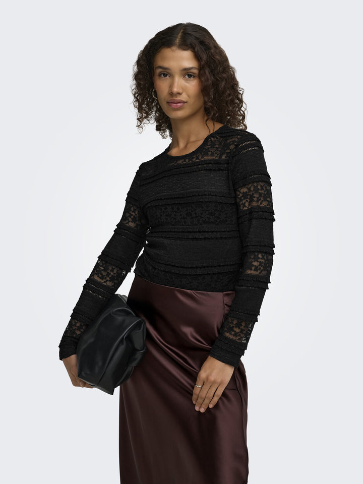 JDYSARAH L/S LACE TOP JRS NOOS, Black 177911 Bild 4