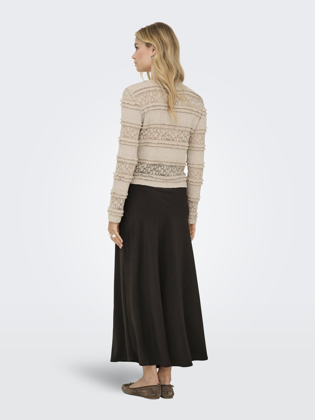 JDYSARAH L/S LACE TOP JRS NOOS, Humus 183019 Bild 7