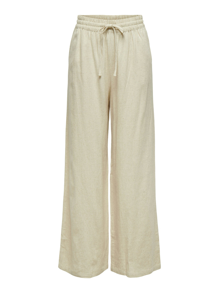 JDYSAY HW LINEN WIDE PANT WVN NOOS, Oatmeal/MELANGE 177935001 Bild 1