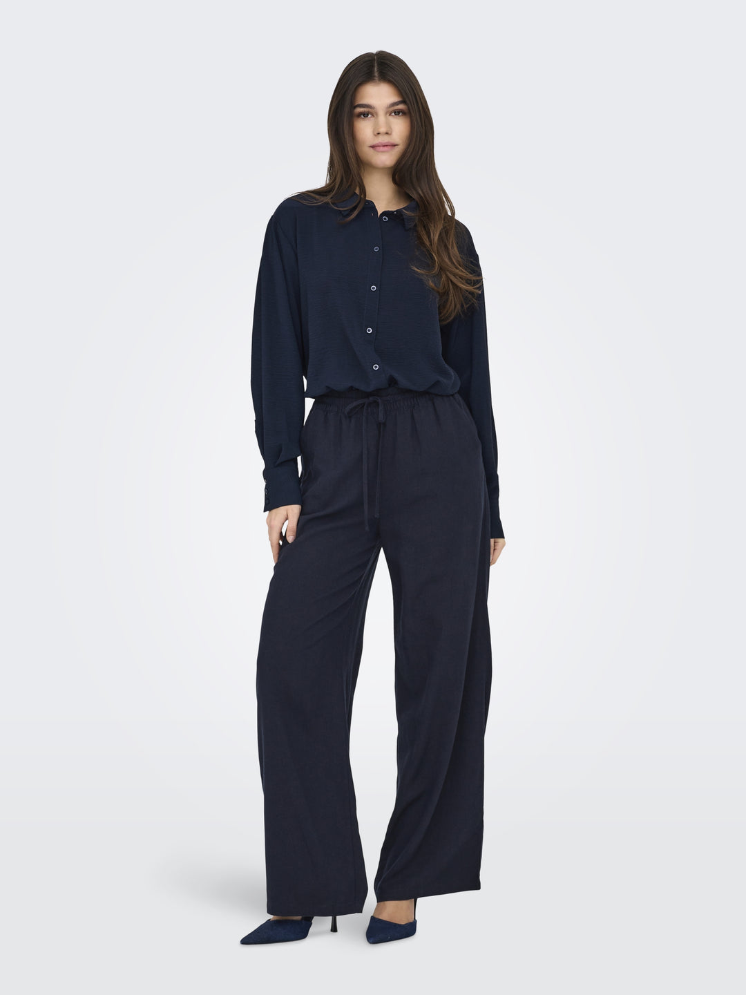 JDYSAY HW LINEN WIDE PANT WVN NOOS, Sky Captain 206410 Bild 5