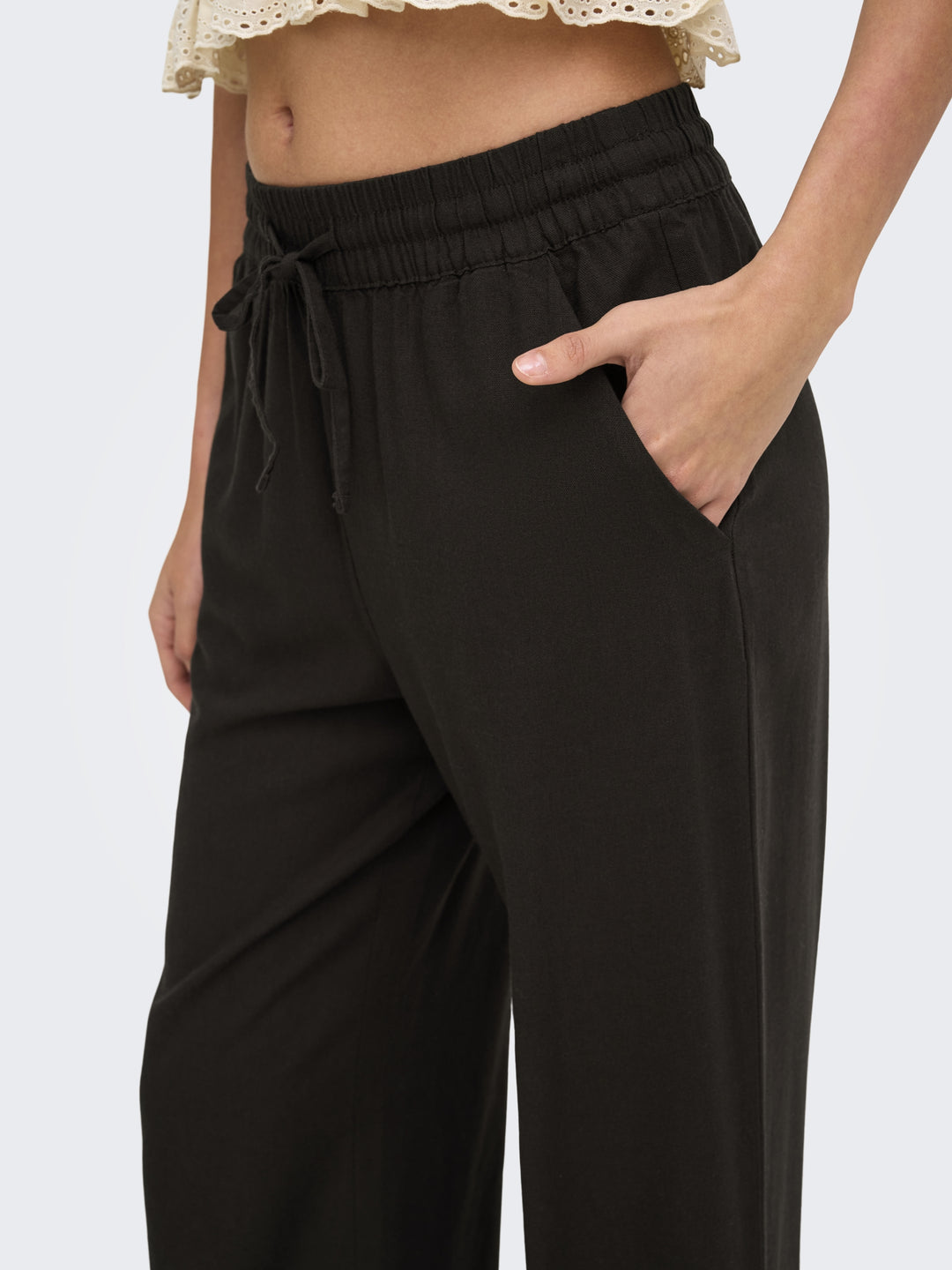 JDYSAY HW LINEN WIDE PANT WVN NOOS, Chocolate Torte 244915 Bild 4