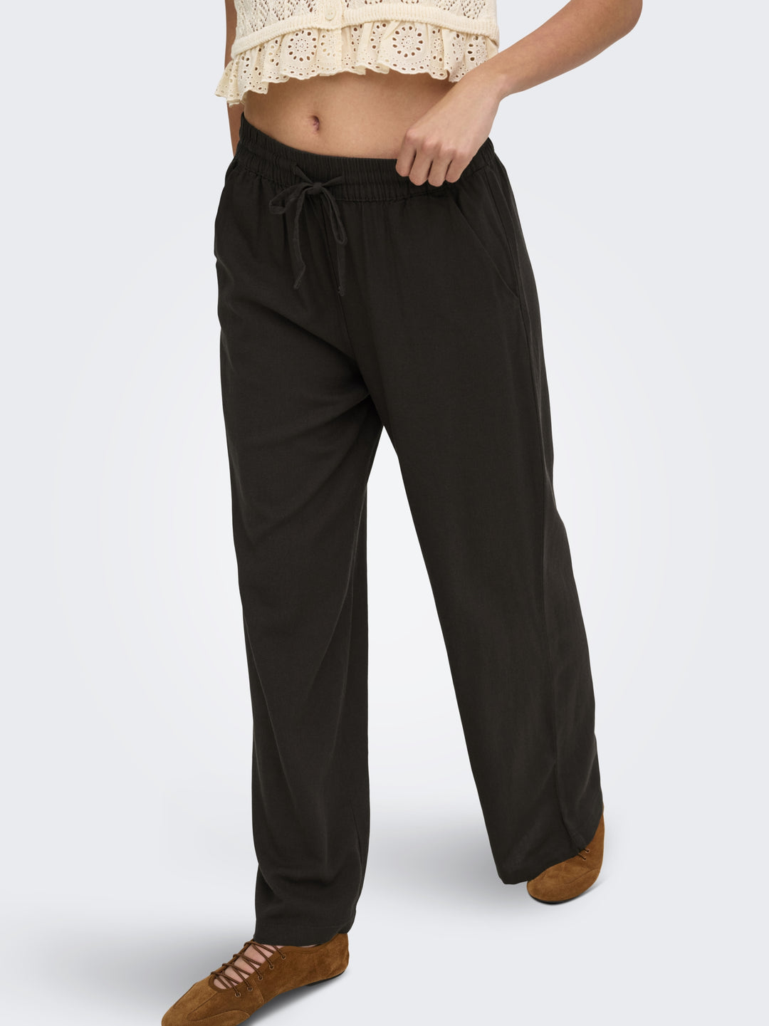 JDYSAY HW LINEN WIDE PANT WVN NOOS, Chocolate Torte 244915 Bild 5
