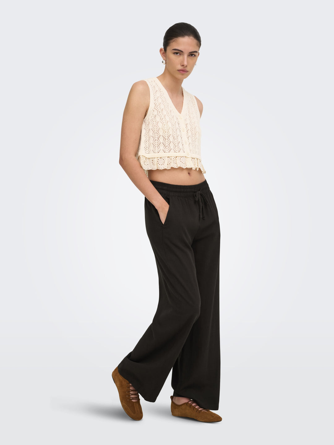 JDYSAY HW LINEN WIDE PANT WVN NOOS, Chocolate Torte 244915 Bild 6