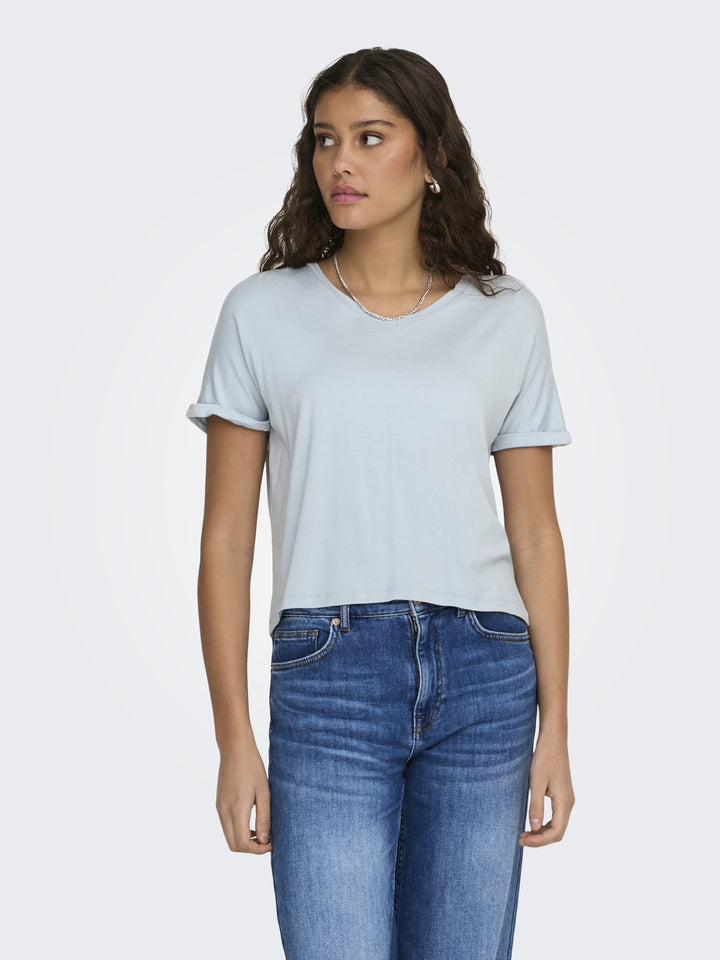 JDYSISSY S/S V-NECK TOP JRS DIA, Cashmere Blue 193179 Bild 3