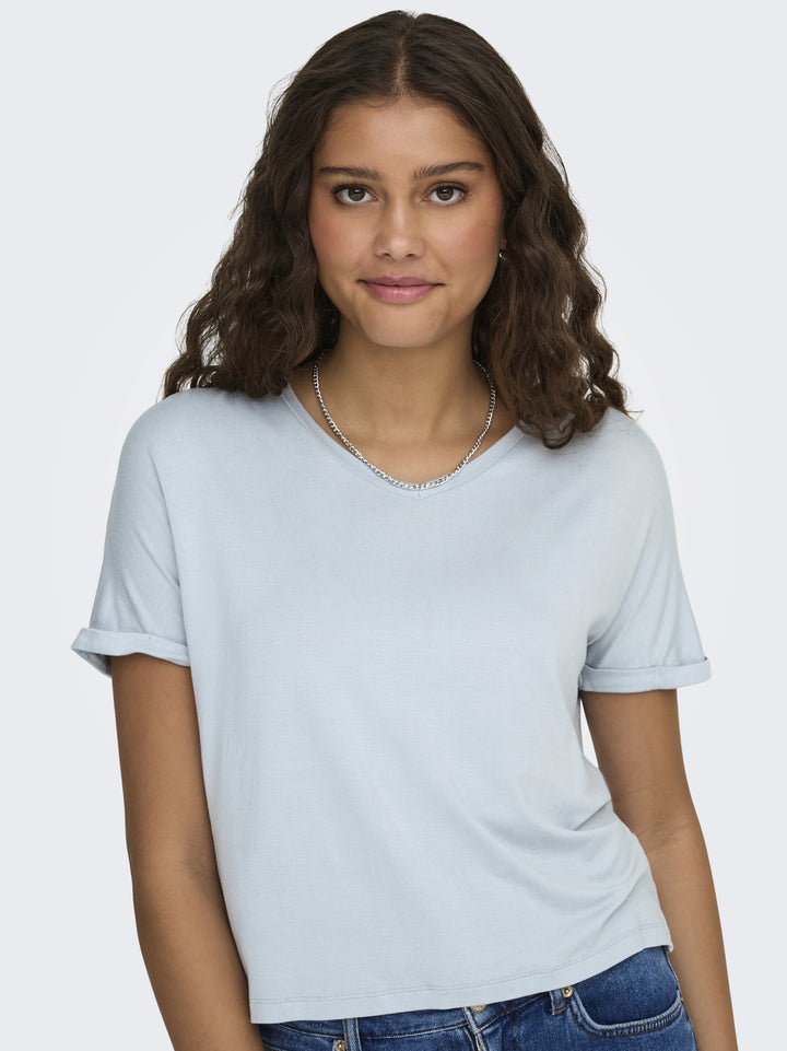 JDYSISSY S/S V-NECK TOP JRS DIA, Cashmere Blue 193179 Bild 5