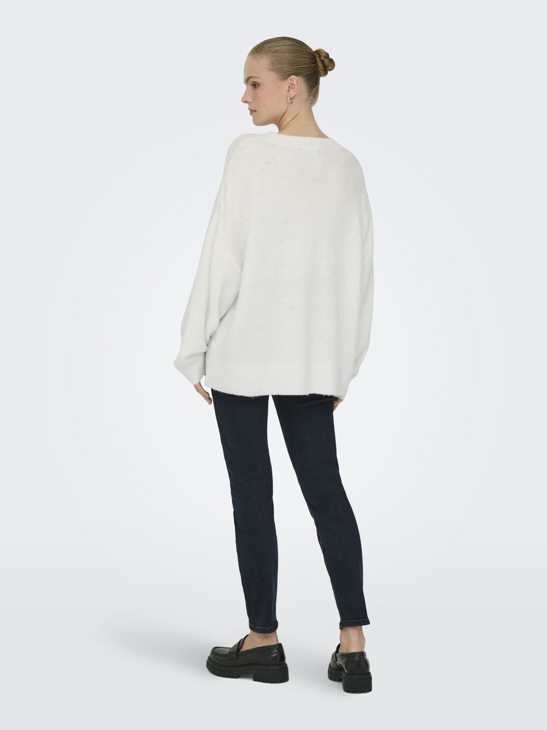 JDYSONJA L/S O-NECK PULLOVER KNT, Cloud Dancer/MELANGE 177922001 Bild 3
