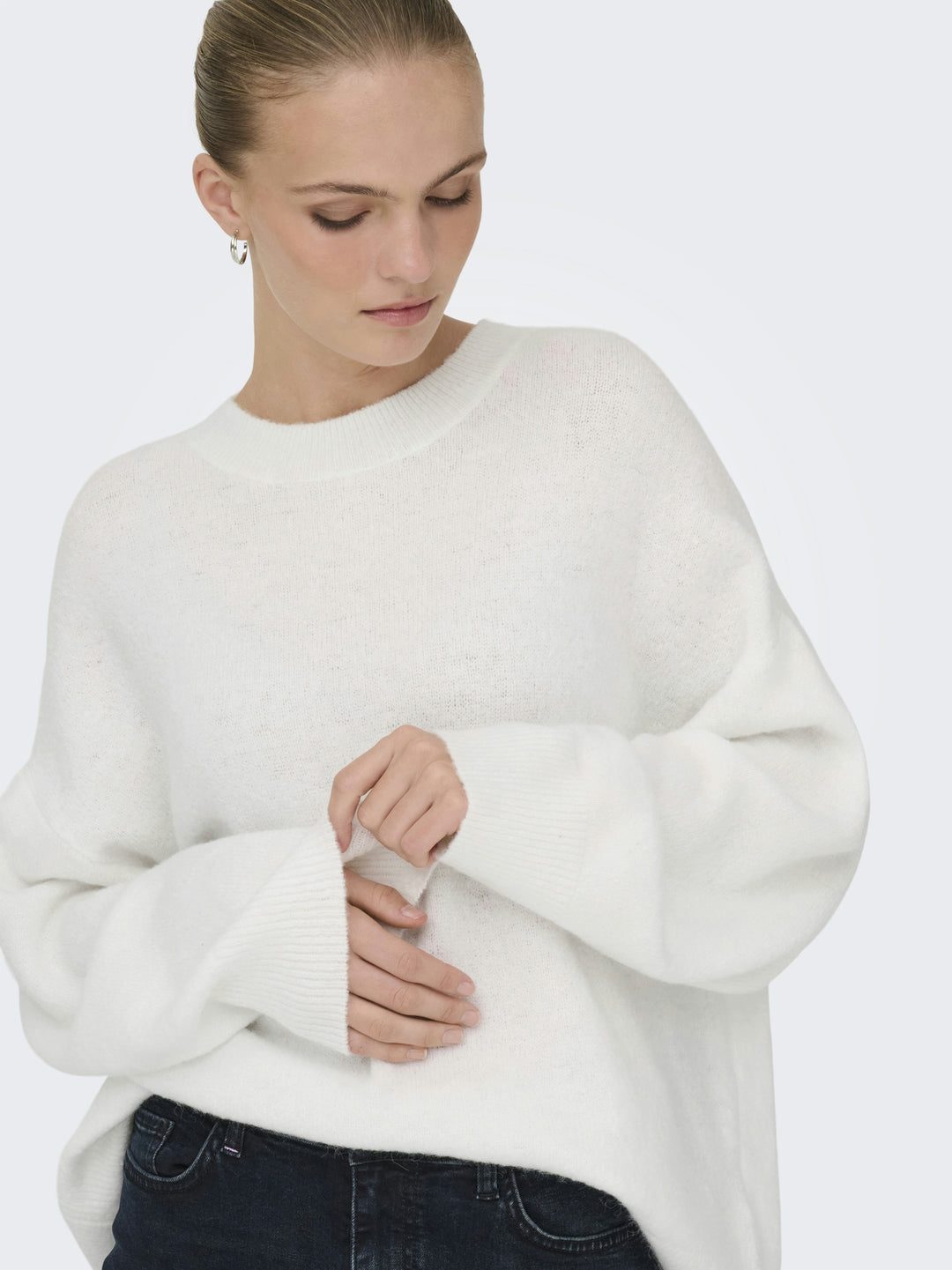 JDYSONJA L/S O-NECK PULLOVER KNT, Cloud Dancer/MELANGE 177922001 Bild 5