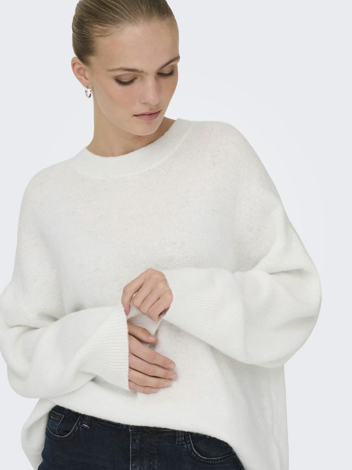 JDYSONJA L/S O-NECK PULLOVER KNT, Cloud Dancer/MELANGE 177922001 Bild 5