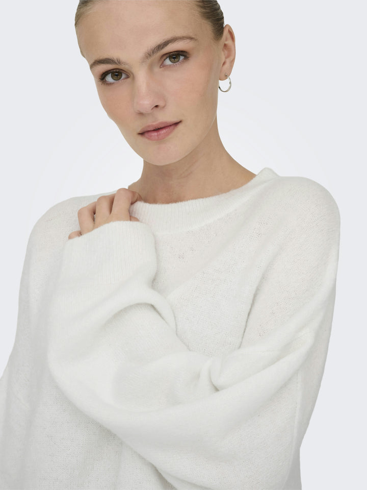 JDYSONJA L/S O-NECK PULLOVER KNT, Cloud Dancer/MELANGE 177922001 Bild 6
