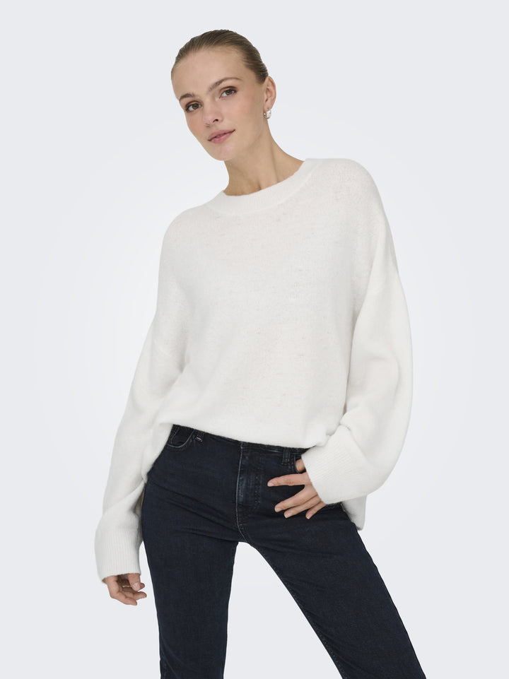JDYSONJA L/S O-NECK PULLOVER KNT, Cloud Dancer/MELANGE 177922001 Bild 7