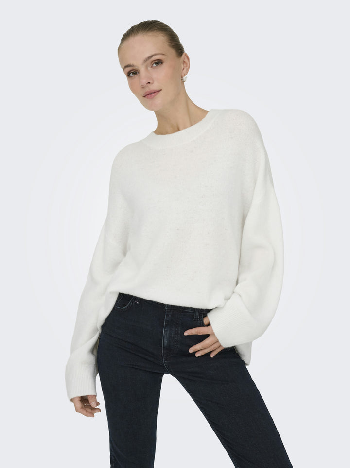 JDYSONJA L/S O-NECK PULLOVER KNT, Cloud Dancer/MELANGE 177922001 Bild 7