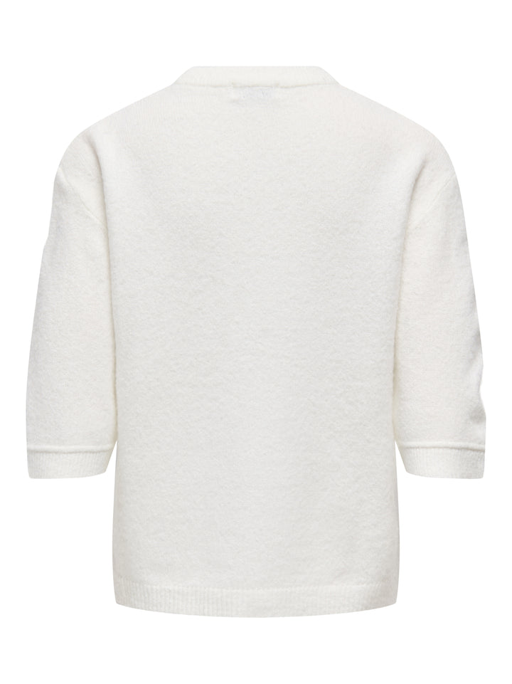 JDYSONJA S/S O-NECK PULLOVER KNT, Cloud Dancer/MELANGE 177922001 Bild 2