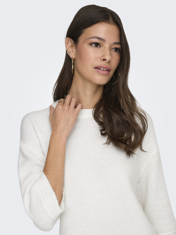 JDYSONJA S/S O-NECK PULLOVER KNT, Cloud Dancer/MELANGE 177922001 Bild 7