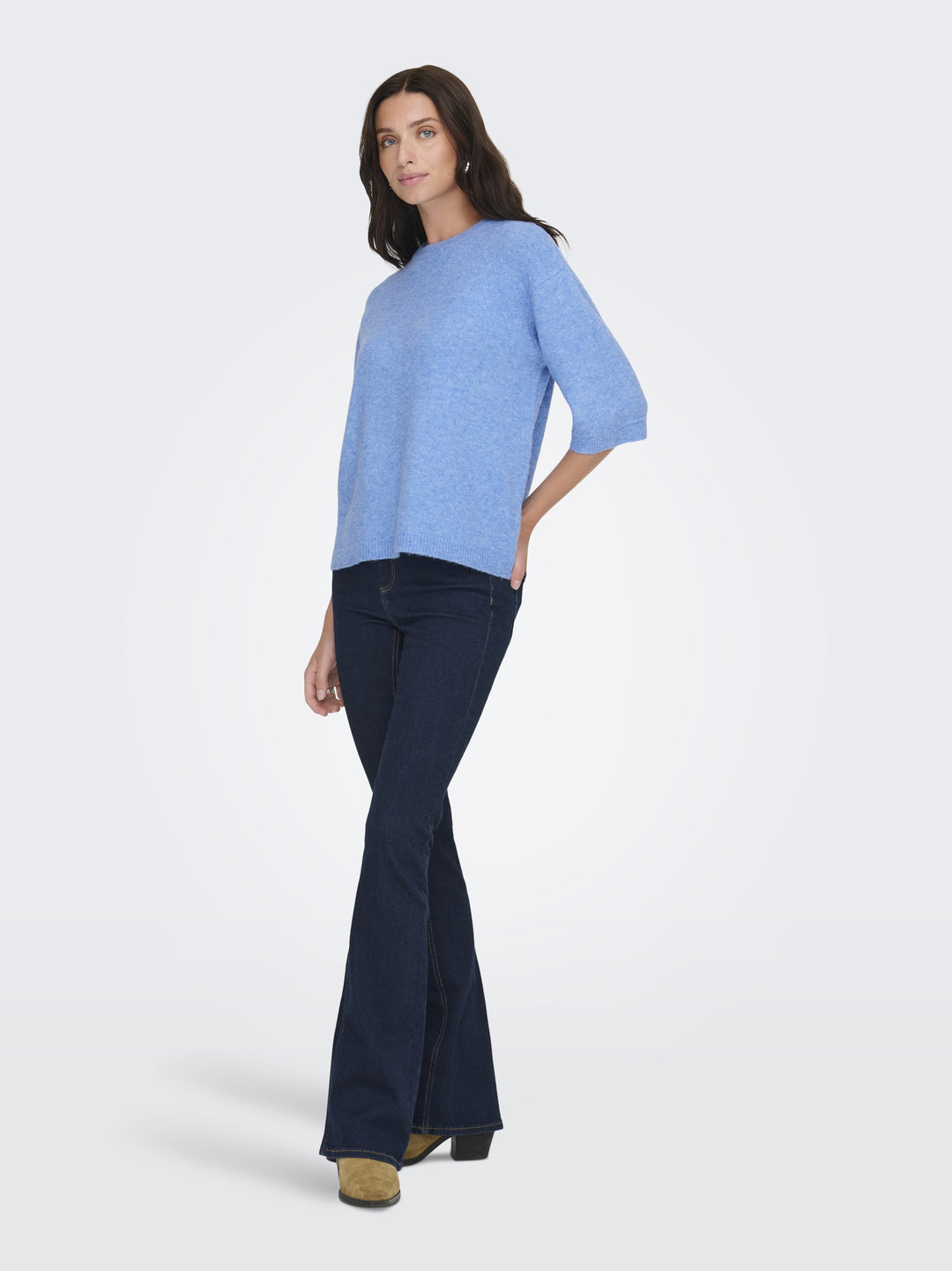 JDYSONJA S/S O-NECK PULLOVER KNT, Provence/MELANGE 200030001 Bild 4