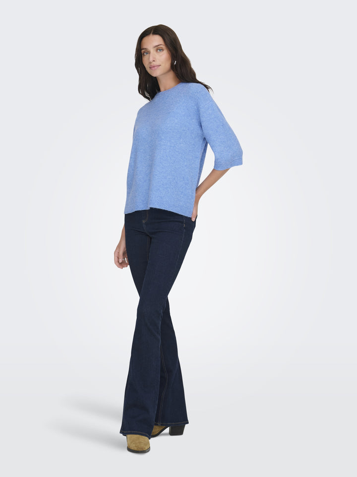 JDYSONJA S/S O-NECK PULLOVER KNT, Provence/MELANGE 200030001 Bild 4
