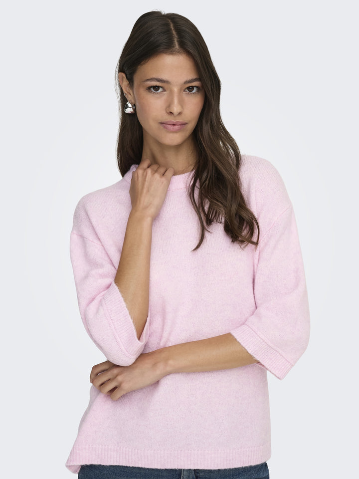 JDYSONJA S/S O-NECK PULLOVER KNT, Pink Lady/MELANGE 222912001 Bild 4