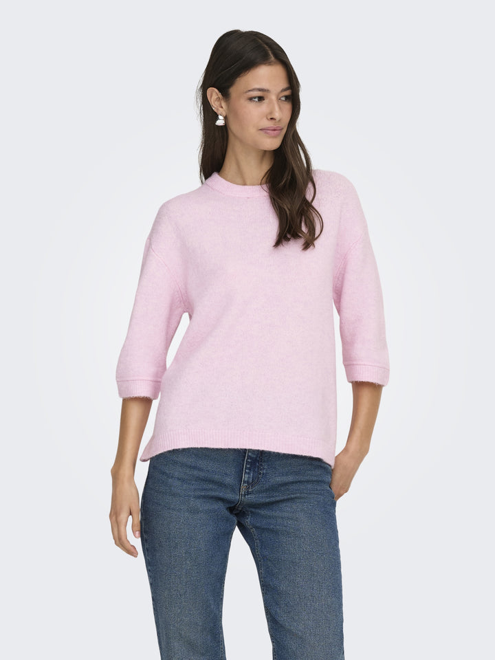 JDYSONJA S/S O-NECK PULLOVER KNT, Pink Lady/MELANGE 222912001 Bild 5