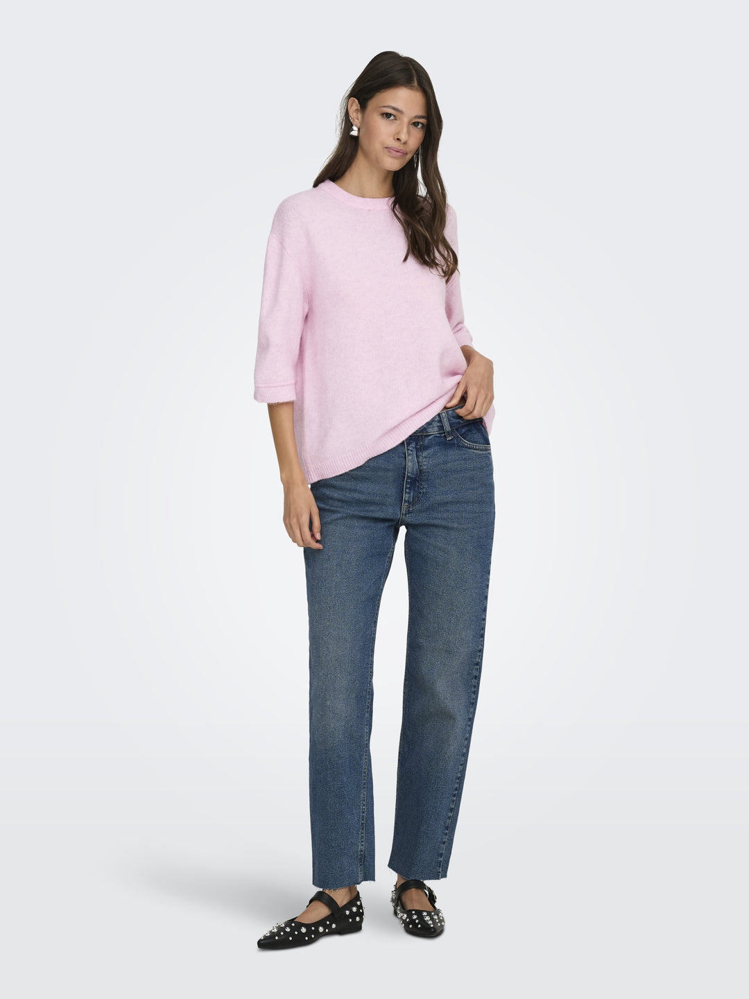 JDYSONJA S/S O-NECK PULLOVER KNT, Pink Lady/MELANGE 222912001 Bild 6