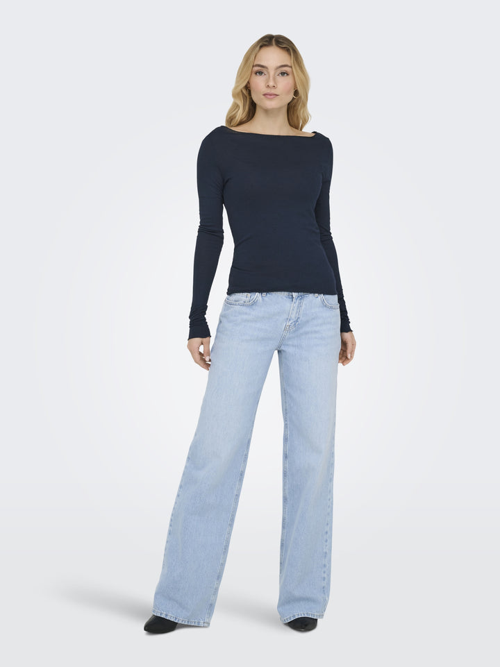 JDYSUMA WOOLBLEND L/S BOATNECK TOP, Navy Blazer 186699 Bild 3