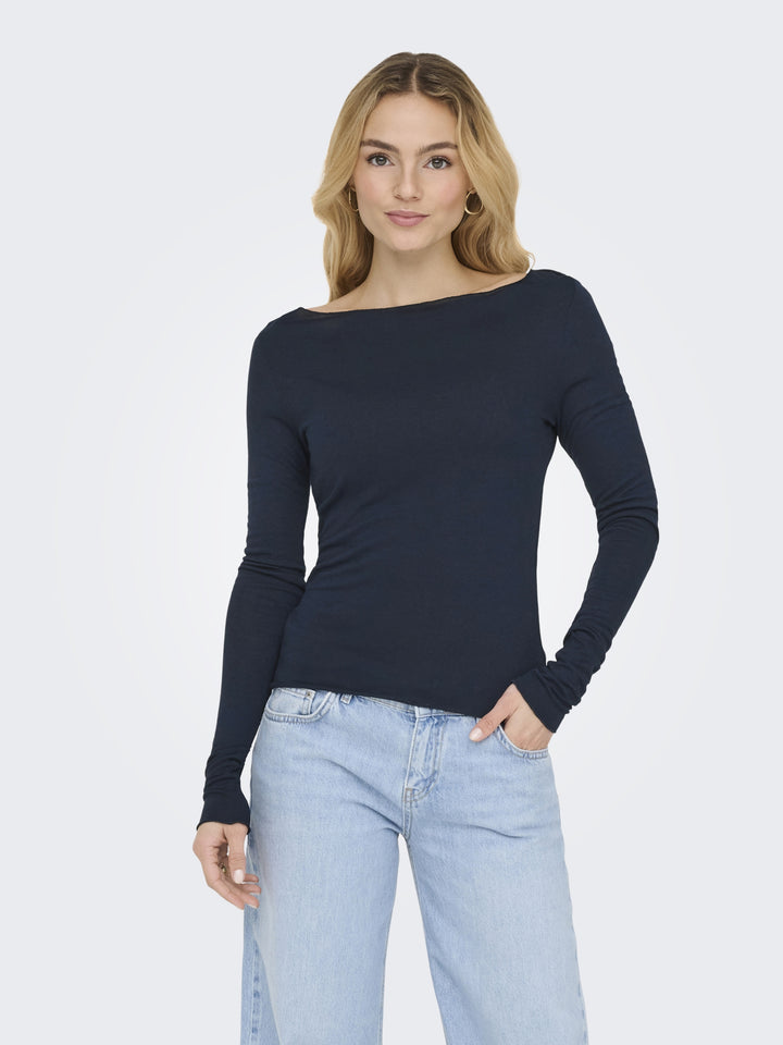 JDYSUMA WOOLBLEND L/S BOATNECK TOP, Navy Blazer 186699 Bild 5