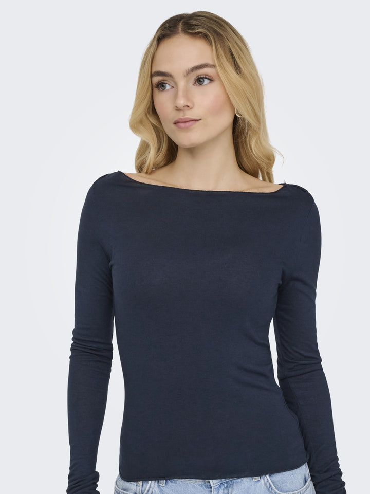 JDYSUMA WOOLBLEND L/S BOATNECK TOP, Navy Blazer 186699 Bild 6