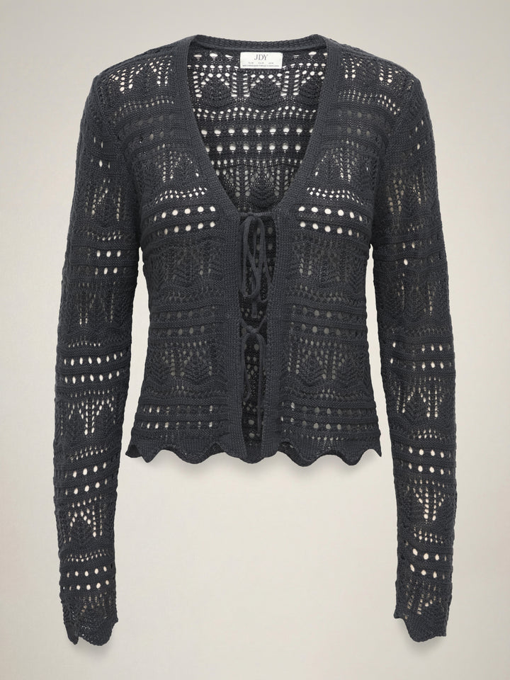 JDYSUN LAY L/S V-NECK TIE CARDIGAN, Phantom 177915 Bild 1