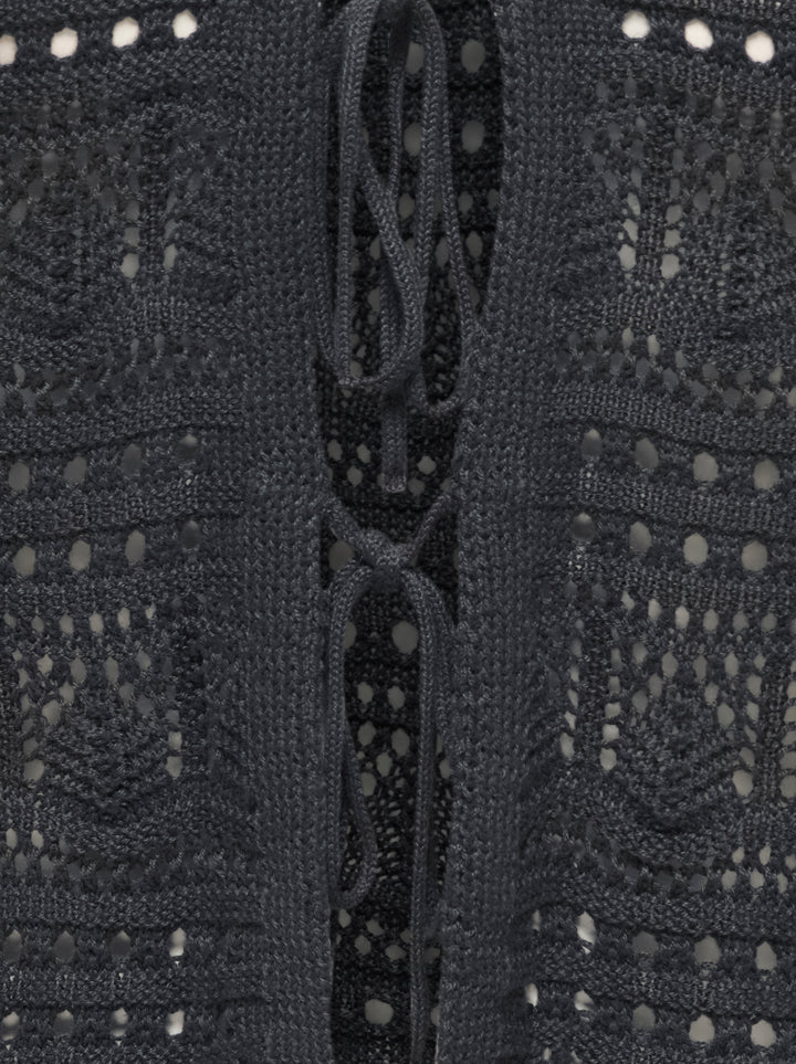 JDYSUN LAY L/S V-NECK TIE CARDIGAN, Phantom 177915 Bild 3