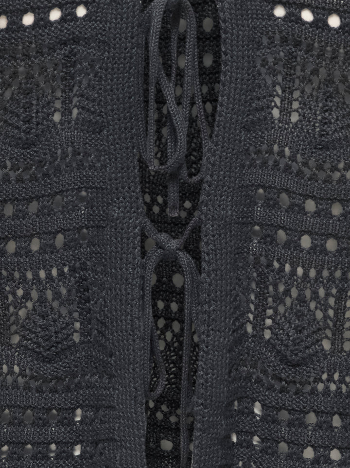 JDYSUN LAY L/S V-NECK TIE CARDIGAN, Phantom 177915 Bild 3
