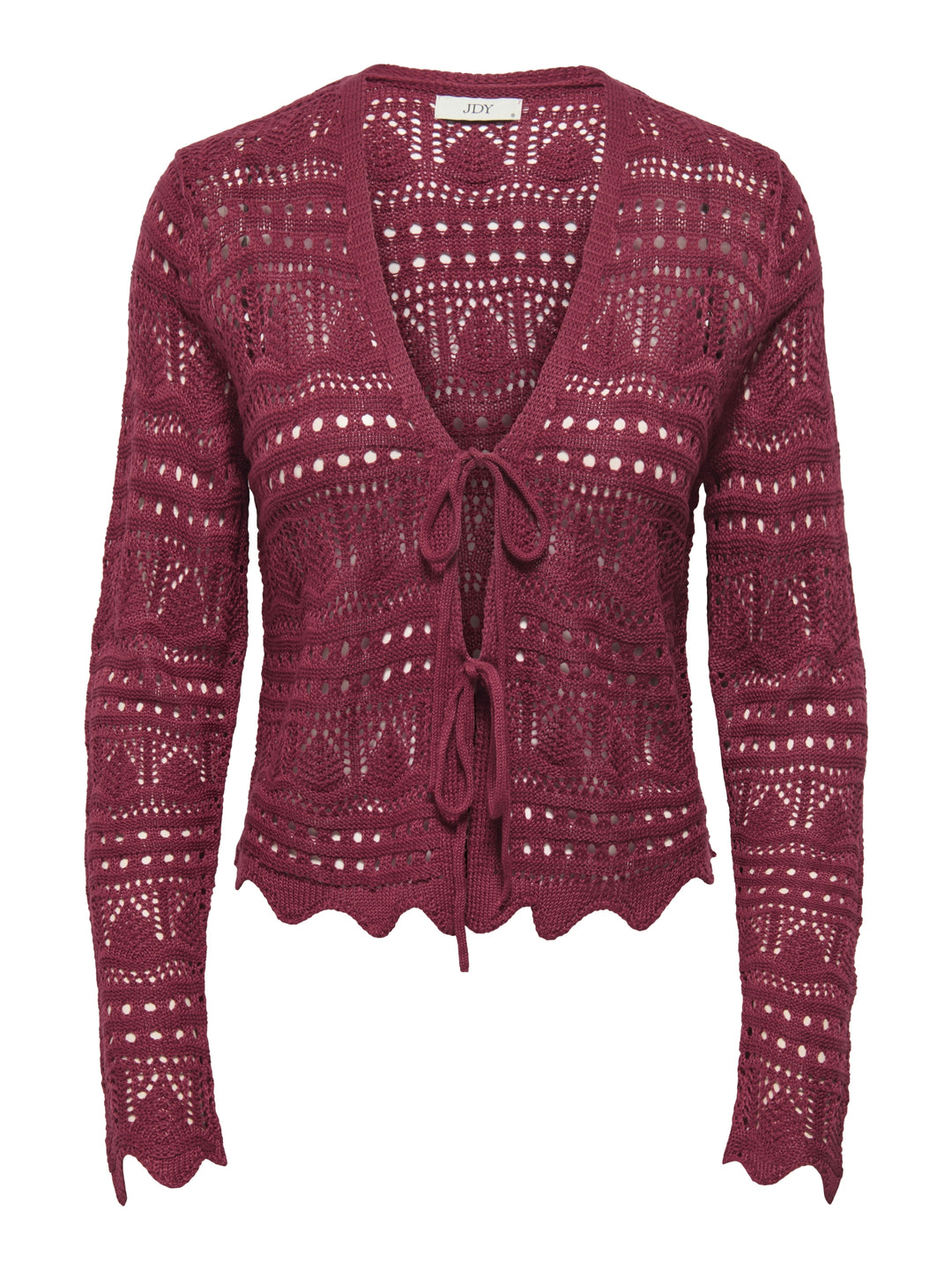 JDYSUN LAY L/S V-NECK TIE CARDIGAN, Rhubarb 179191 Bild 1