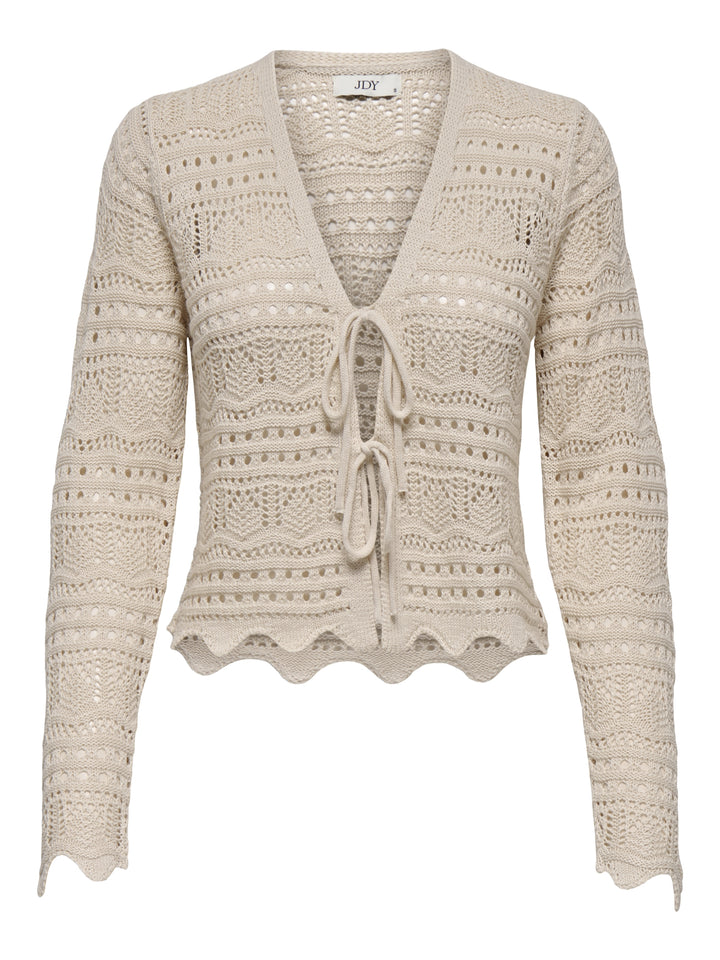 JDYSUN LAY L/S V-NECK TIE CARDIGAN, Tapioca 196705 Bild 1