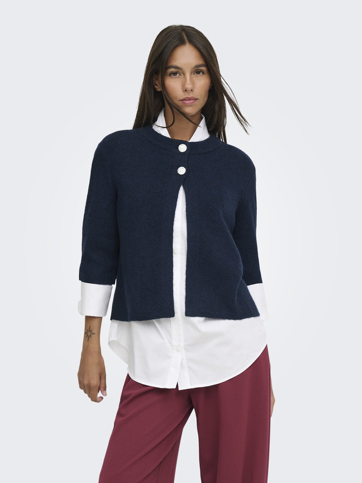 JDYSUPER 2/4 CARDIGAN KNT NOOS, Navy Blazer/SILVER BUTTON 186699002 Bild 4