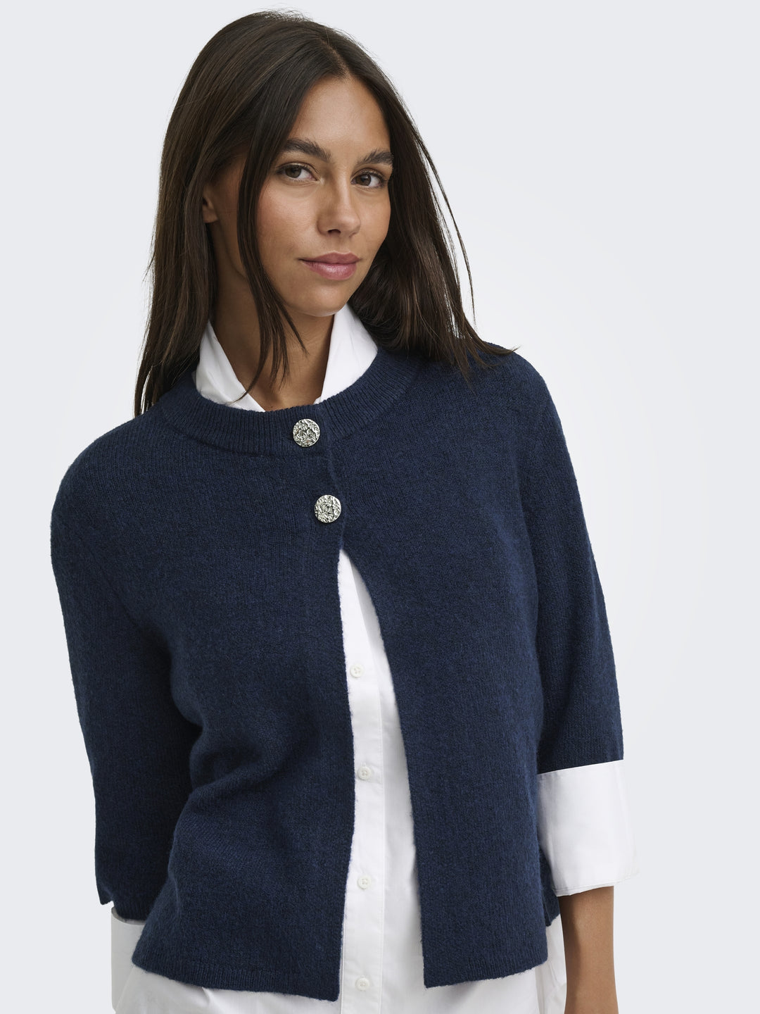 JDYSUPER 2/4 CARDIGAN KNT NOOS, Navy Blazer/SILVER BUTTON 186699002 Bild 7