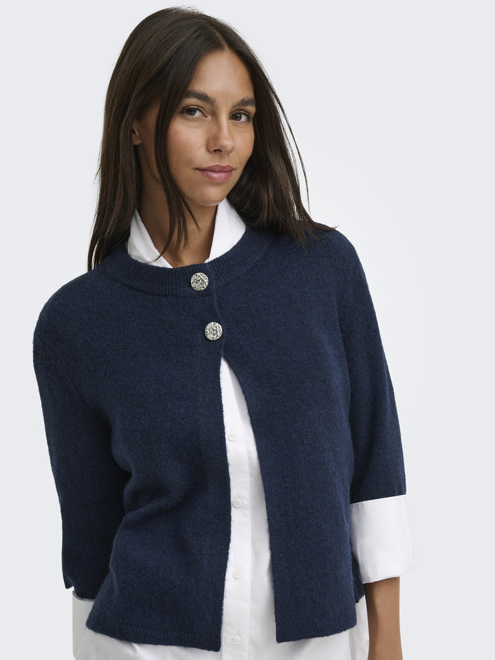JDYSUPER 2/4 CARDIGAN KNT NOOS, Navy Blazer/SILVER BUTTON 186699002 Bild 7