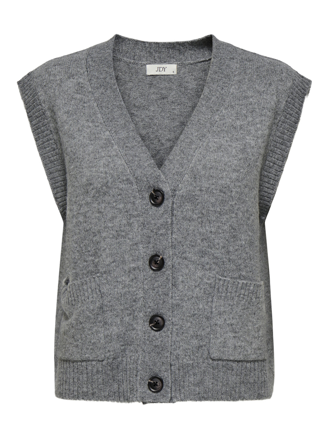 JDYSUPER LIFE S/L V-NECK VEST KNT, Medium Grey Melange 179075 Bild 1