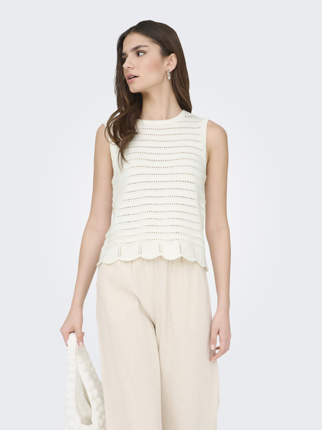 JDYTANJA S/L O-NECK TOP KNT, Cloud Dancer 177922 Bild 7