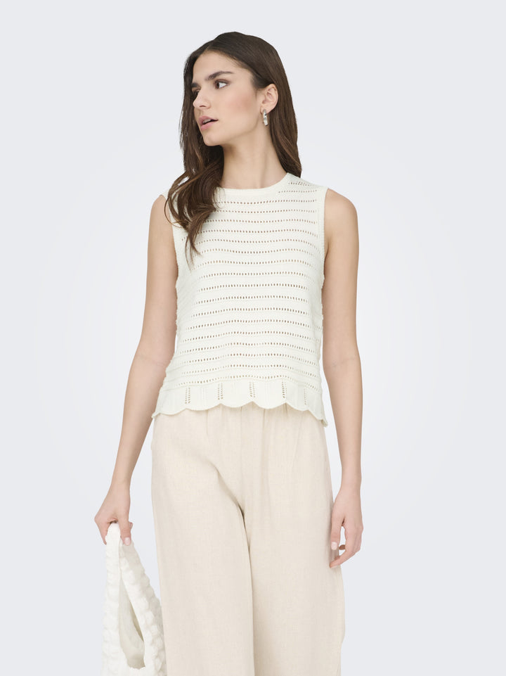JDYTANJA S/L O-NECK TOP KNT, Cloud Dancer 177922 Bild 7