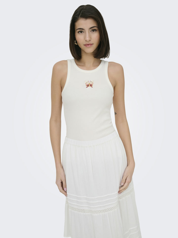 JDYTULLE LIFE EMB TANK TOP JRS, Cloud Dancer/EMB BUTTERFLY 177922001 Bild 7