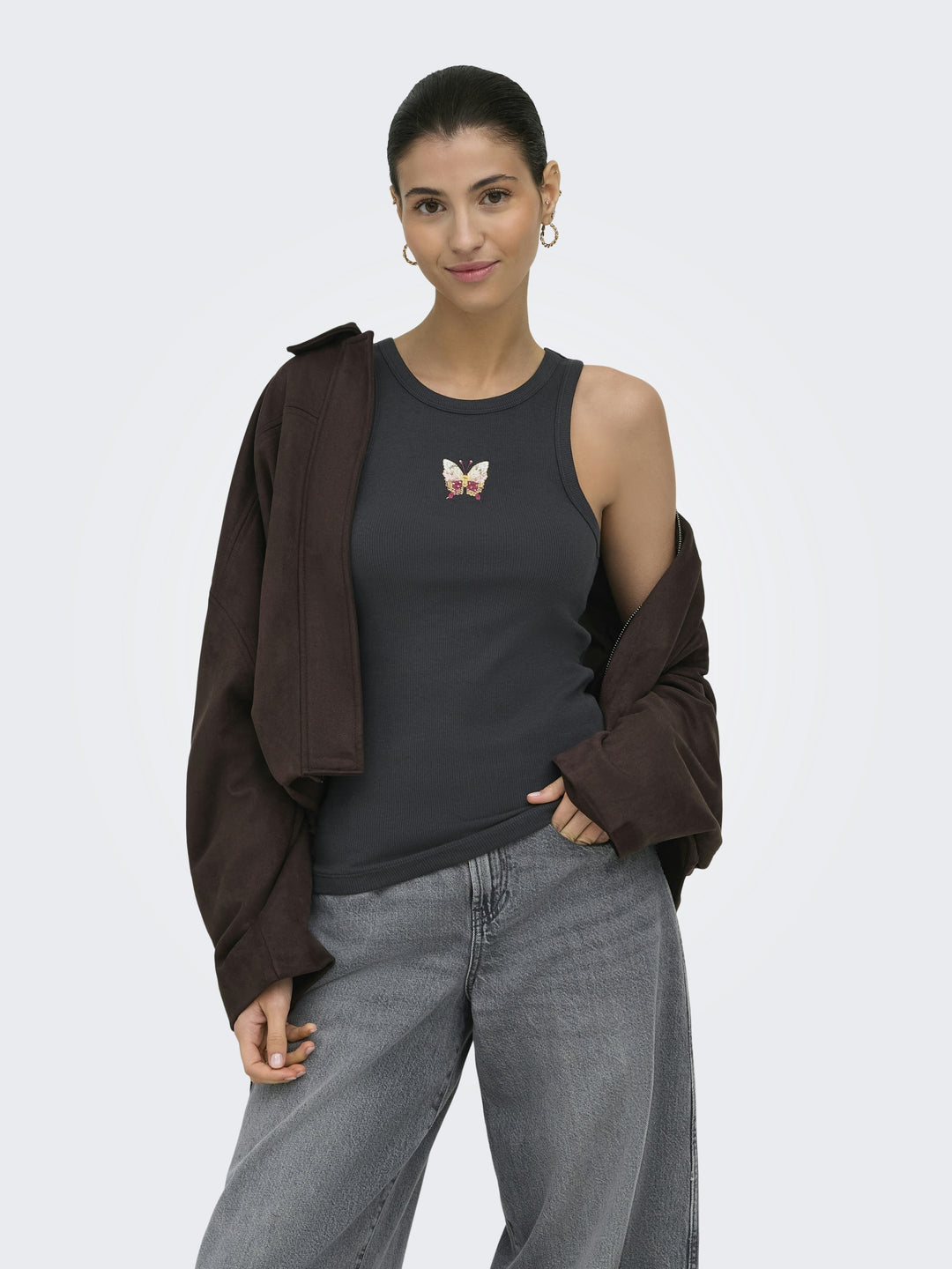 JDYTULLE LIFE EMB TANK TOP JRS, Phantom/EMB BUTTERFLY 177915001 Bild 4