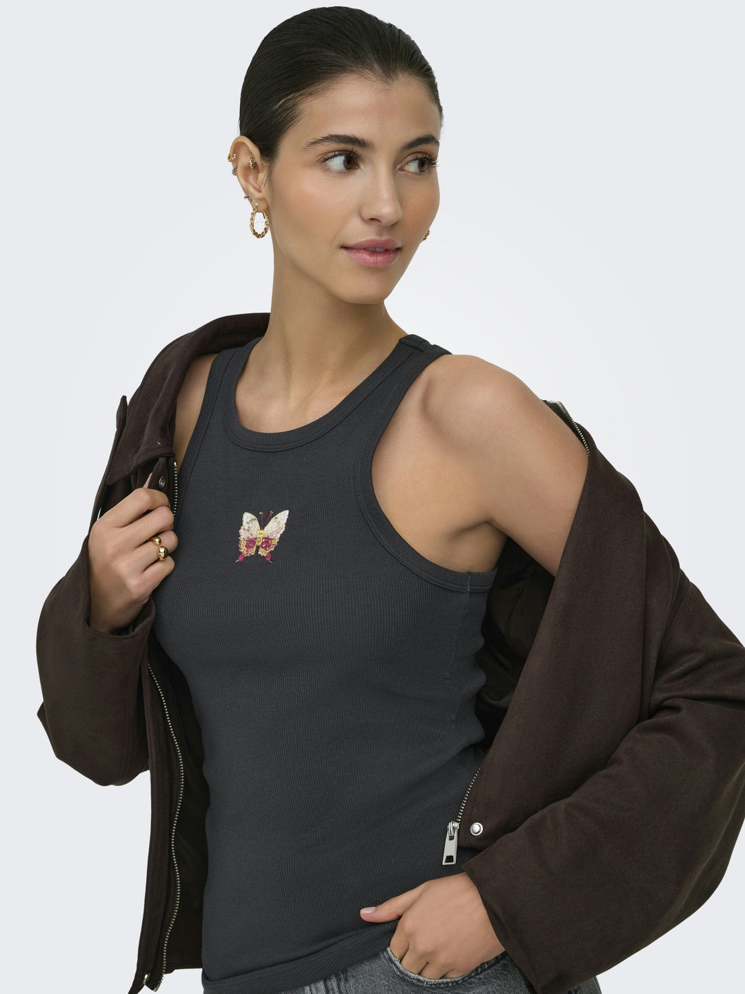 JDYTULLE LIFE EMB TANK TOP JRS, Phantom/EMB BUTTERFLY 177915001 Bild 7