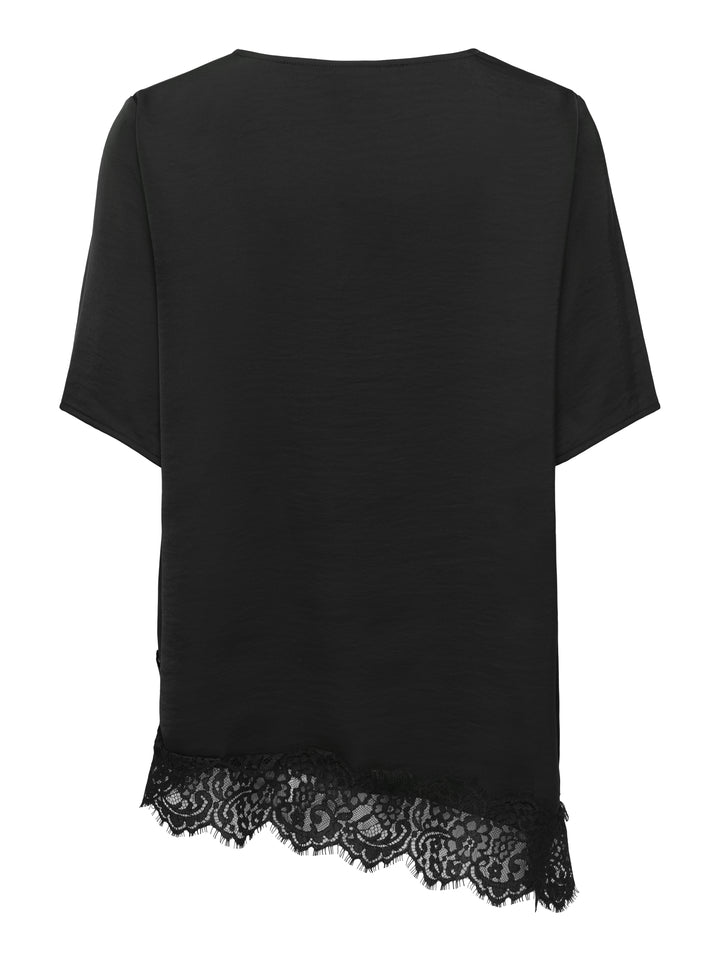 JDYURBA S/S ASSYMMETRIC TOP WVN EXP, Black/WITH BLACK LACE 177911001 Bild 2
