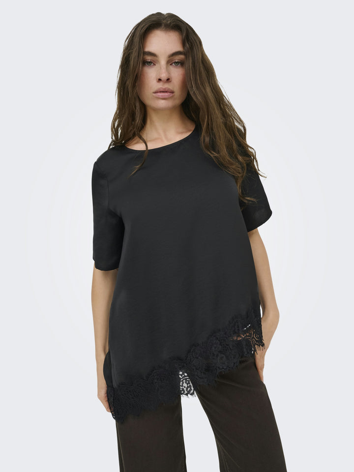 JDYURBA S/S ASSYMMETRIC TOP WVN EXP, Black/BLACK LACE 177911010 Bild 7