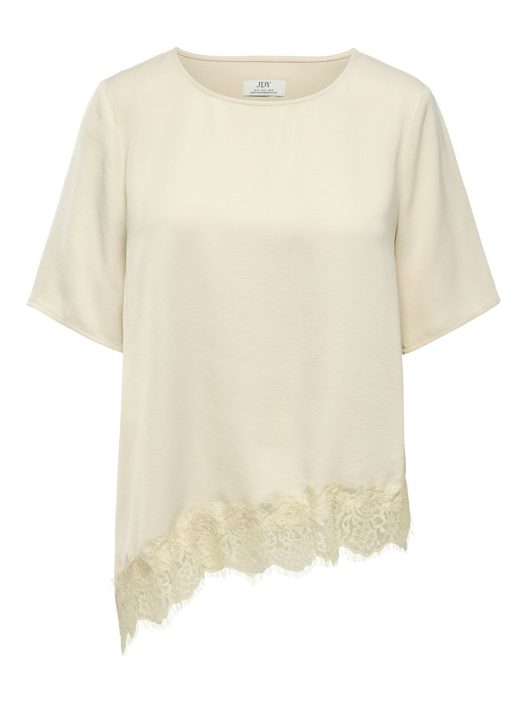 JDYURBA S/S ASSYMMETRIC TOP WVN EXP, Sandshell/WITH SANDSHELL LACE 196843007 Bild 1