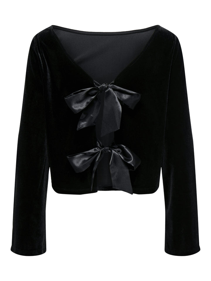 JDYVICTORY L/S VELVET BOW TOP JRS, Black/BOW 177911001 Bild 2