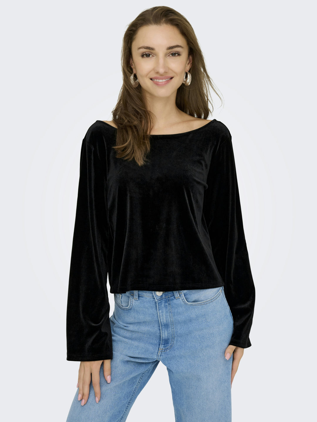 JDYVICTORY L/S VELVET BOW TOP JRS, Black/BOW 177911001 Bild 5